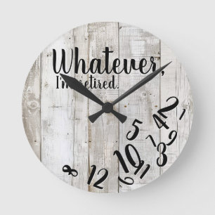 Ich bin Rentner Rustikales Holz Lustiges Rentnerju Runde Wanduhr