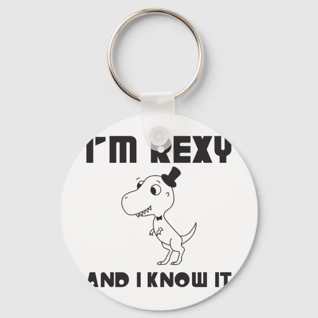 Ich bin Rexy und ich weiß es Schlüsselanhänger (Vorderseite)