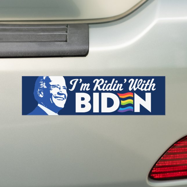Ich bin Ridin' mit Biden 2024 LGBTQ Autoaufkleber (Auf Auto)