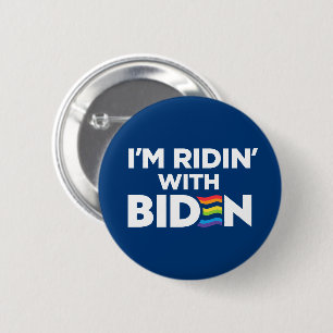 Ich bin Ridin mit Biden 2024 LGBTQ Button
