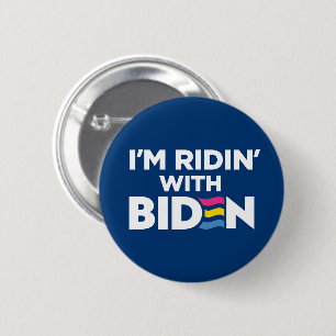 Ich bin Ridin mit Biden 2024 LGBTQ Pansexual Button