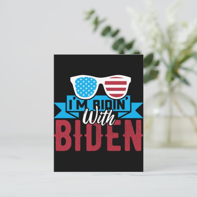 Ich bin Ridin mit Biden Postkarte (Stehend Vorderseite)