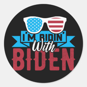 Ich bin Ridin mit Biden Runder Aufkleber