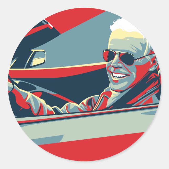 ICH BIN RIDIN MIT BIDEN RUNDER AUFKLEBER (Vorderseite)