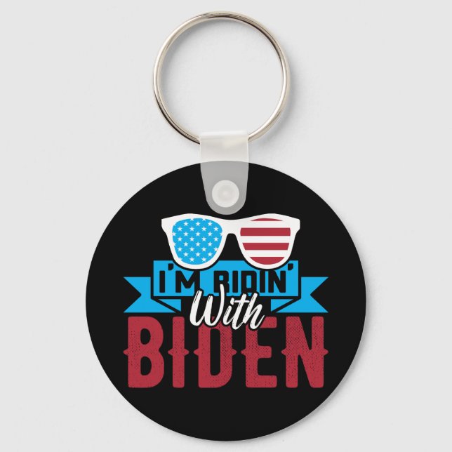 Ich bin Ridin mit Biden Schlüsselanhänger (Vorderseite)