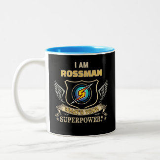 Ich bin ROSSMAN, was ist dein Superheldenstück Zweifarbige Tasse