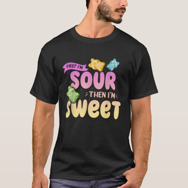Ich bin sauer, dann bin ich süß Funny Candy Patch  T-Shirt (Vorderseite)