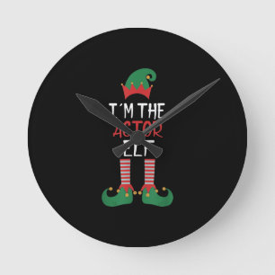 Ich bin Schauspieler Elf - Familie passt Weihnacht Runde Wanduhr