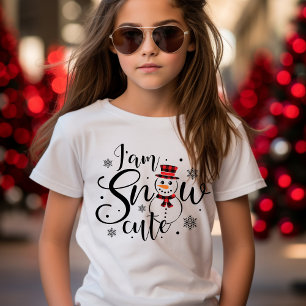 Ich bin Schnee Niedlich Holiday Snowman Girls Weih T-Shirt