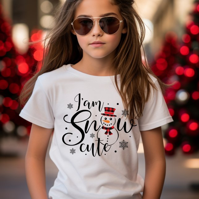 Ich bin Schnee Niedlich Holiday Snowman Girls Weih T-Shirt (I am Snow Cute Holiday Snowman Girls Christmas T-Shirt)