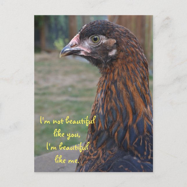 Ich bin schön... Cochin Chicken Postcard Postkarte (Vorderseite)