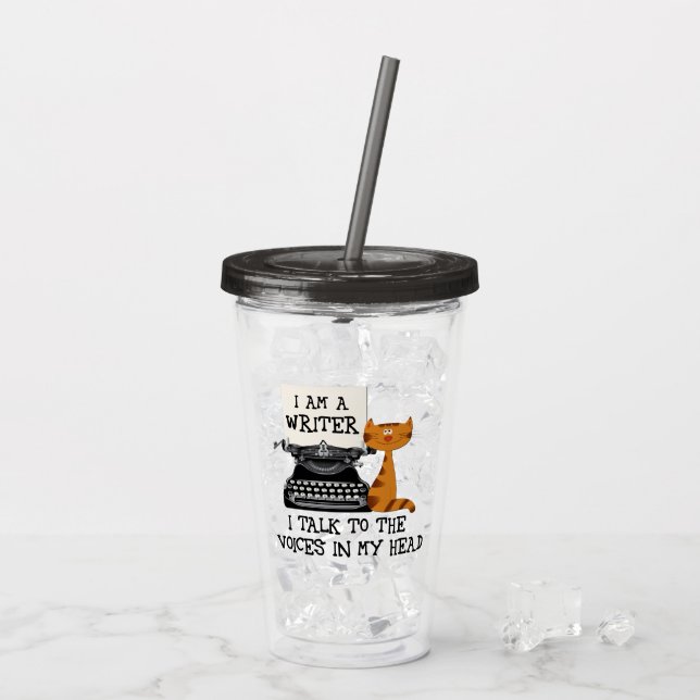 Ich bin Schriftsteller und spreche mit den Stimmen Acryltrinkbecher (Rückseite Ice)