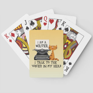 Ich bin Schriftstellerin und spreche mit den Stimm Spielkarten