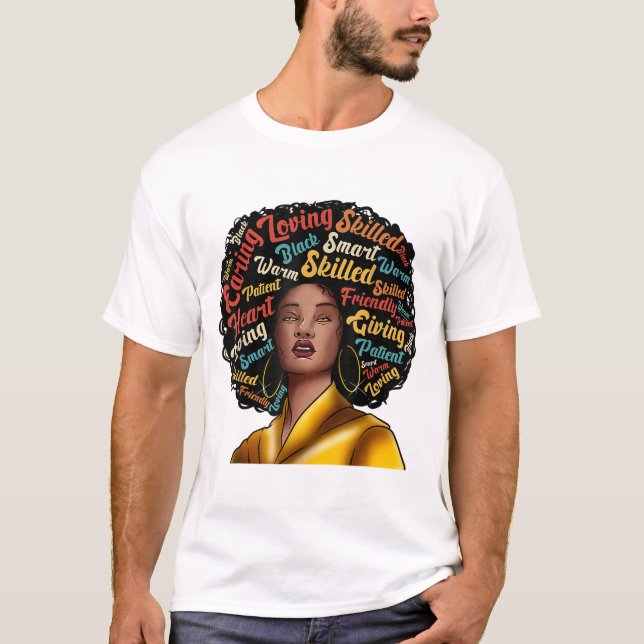 Ich bin schwarze Exzellenz starke Frau schwarze Ge T-Shirt (Vorderseite)