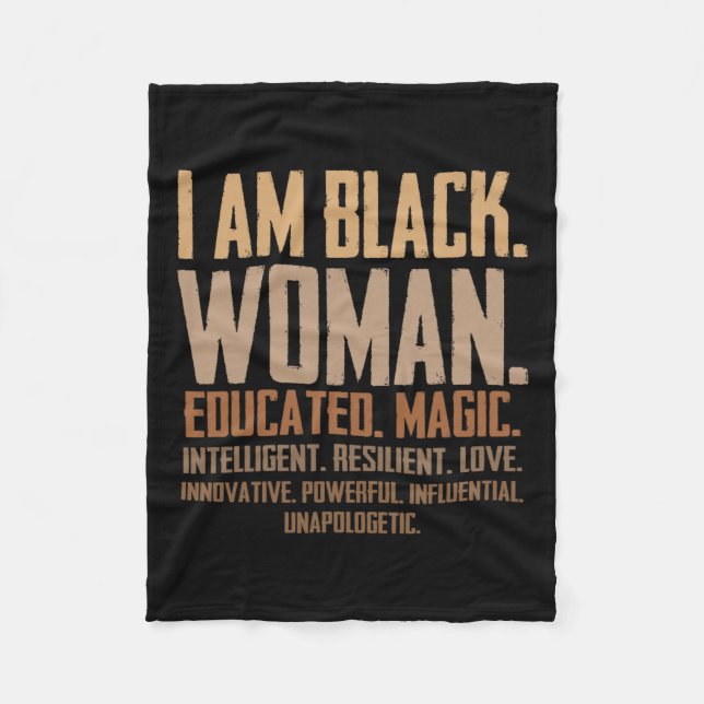 Ich bin schwarze Frau ausgebildet Magic Junenth Bl Fleecedecke (Vorderseite)