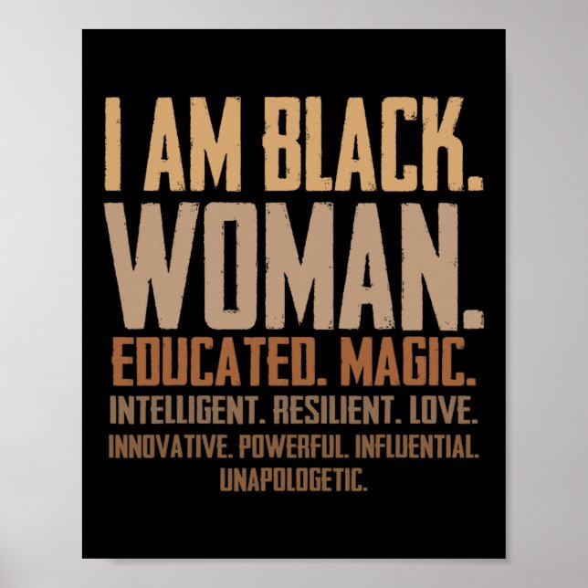 Ich bin schwarze Frau ausgebildet Magic Junenth Bl Poster (Vorne)