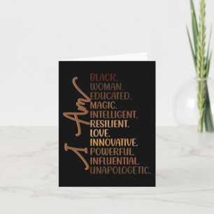 Ich bin schwarze Frau ausgebildet Melanin Black Hi Karte