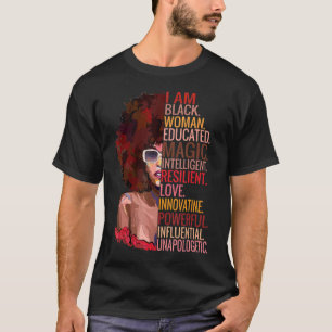 Ich bin schwarze Frau ausgebildet Melanin Queen Af T-Shirt