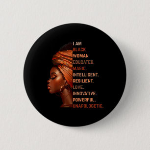 Ich bin schwarze Frau gebildet Magie Intelligent M Button