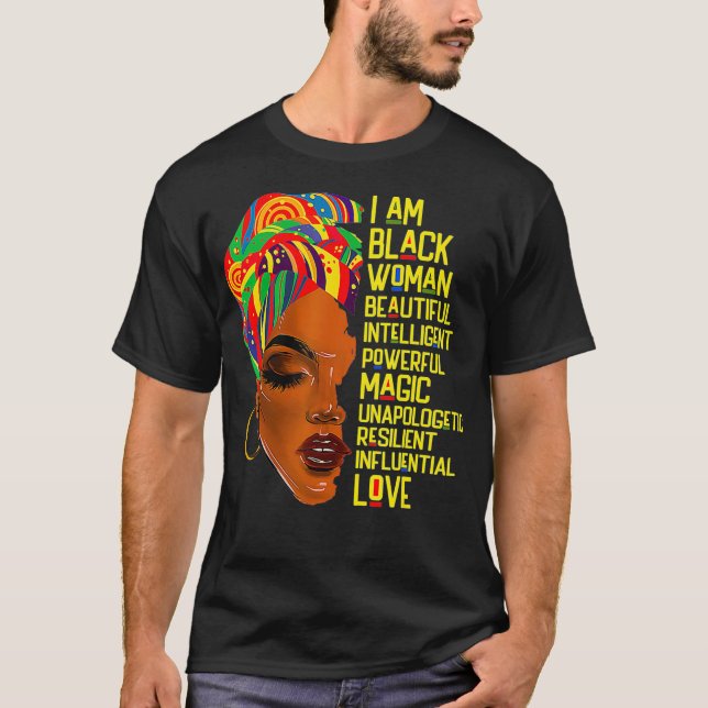 Ich bin schwarze Frau Melanin Afrikanisch American T-Shirt (Vorderseite)