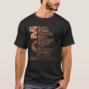 Ich bin schwarze Frau schwarz erzogen Geschichte M T-Shirt
