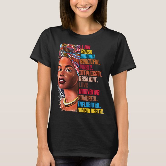 Ich bin schwarze Frau schwarze Geschichte Monat er T-Shirt (Vorderseite)