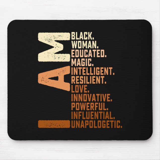 Ich bin schwarze Frau Schwarze Geschichte Monat Un Mousepad (Vorne)