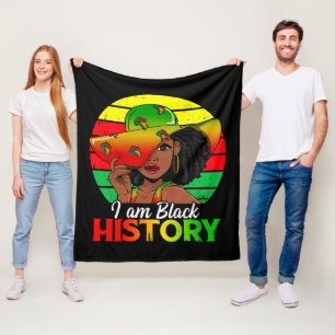 Ich bin schwarze Geschichte Afrikanisches Amerika Fleecedecke