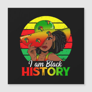 Ich bin schwarze Geschichte Afrikanisches Amerika Magnetkarte