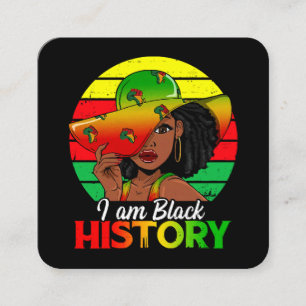 Ich bin Schwarze Geschichte Afrikanisches Amerika Quadratische Visitenkarte