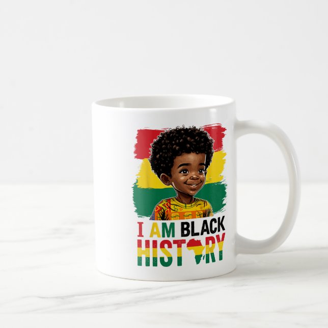Ich bin schwarze Geschichte Afro Boy Little Melani Kaffeetasse (Rechts)