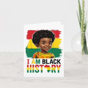 Ich bin schwarze Geschichte Afro Boy Little Melani Karte