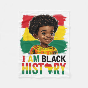 Ich bin schwarze Geschichte Afro-Junge Little Mela Fleecedecke