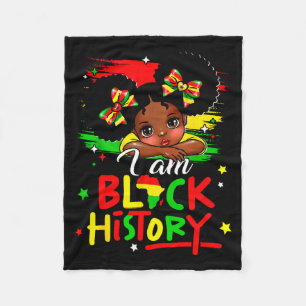 Ich bin Schwarze Geschichte Afro-Mädchen Little Me Fleecedecke