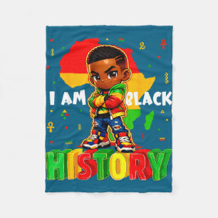 Ich bin schwarze Geschichte afroamerikanische Jung Fleecedecke