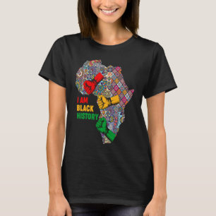 Ich bin schwarze Geschichte BHM stolz Karte Afrika T-Shirt