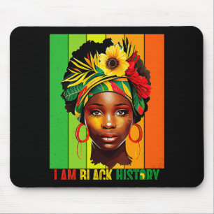 Ich bin schwarze Geschichte Frauen Mädchen Schwarz Mousepad
