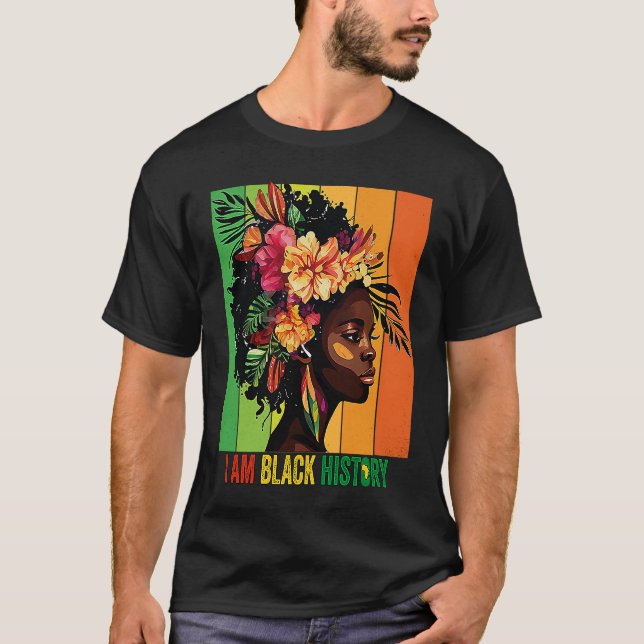 ICH BIN SCHWARZE GESCHICHTE Frauen Mädchen Schwarz T-Shirt (Vorderseite)