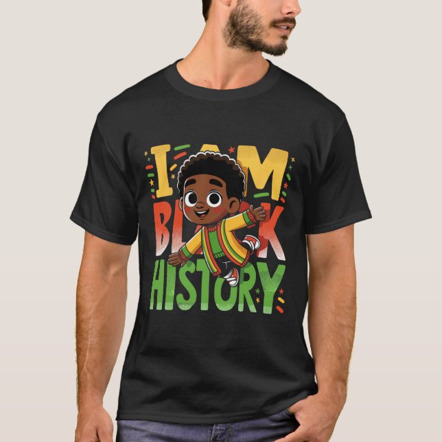 Ich bin schwarze Geschichte Kinder Jungs schwarze  T-Shirt (Vorderseite)