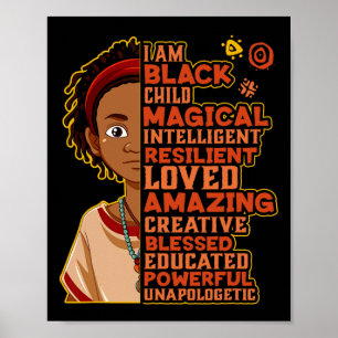 Ich bin schwarze Geschichte Monat Shirt Kinder Jun Poster