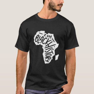 Ich bin schwarze Geschichtskarte Afrikas schwarze  T-Shirt