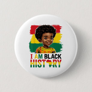 Ich bin Schwarzer Geschichte Afro-Junge Kleiner Me Button