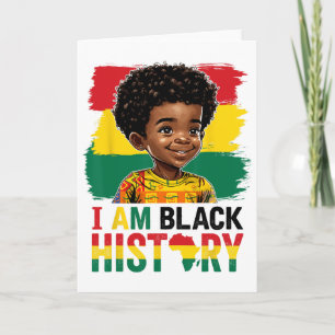 Ich bin Schwarzer Geschichte Afro-Junge Kleiner Me Karte
