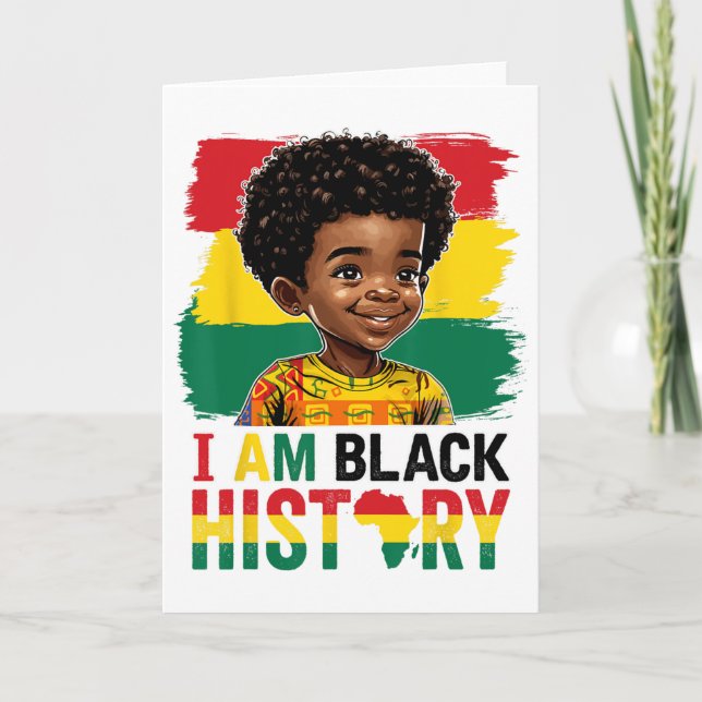 Ich bin Schwarzer Geschichte Afro-Junge Kleiner Me Karte (Vorderseite)