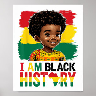 Ich bin Schwarzer Geschichte Afro-Junge Little Mel Poster