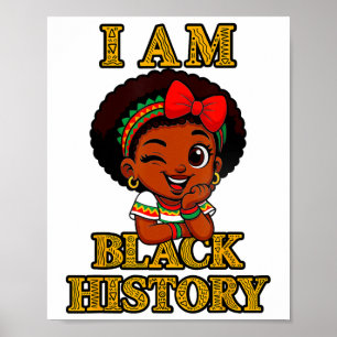 Ich bin Schwarzer Geschichtsmonat 2026 Cute Afro M Poster