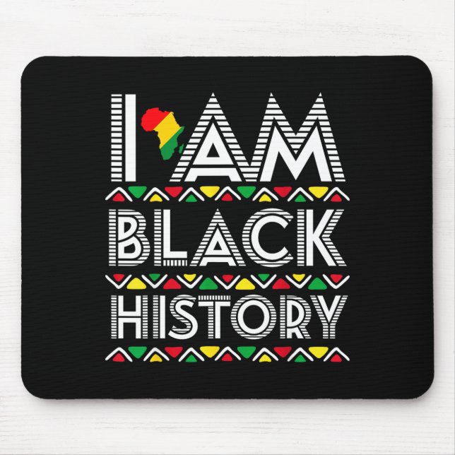 Ich bin Schwarzer Geschichtsmonat Afrika Aborigina Mousepad (Vorne)