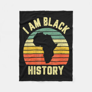 Ich bin Schwarzer Geschichtsmonat Afro Afrikanisch Fleecedecke