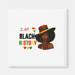 Ich bin Schwarzer Geschichtsmonat Afroamerikanerin Magnet