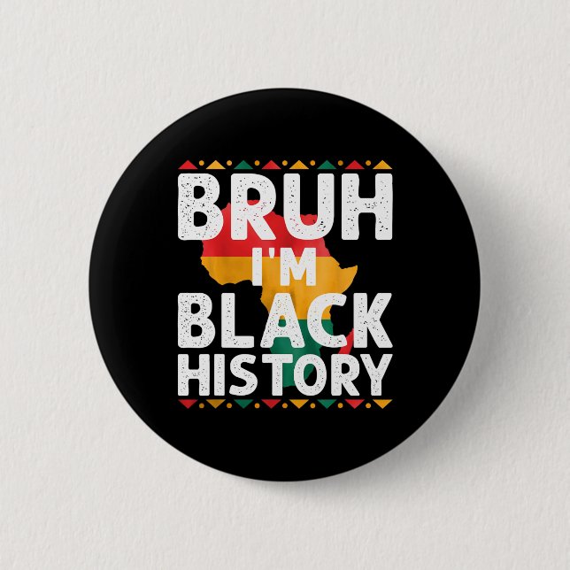 Ich bin Schwarzer Geschichtsmonat Afroamerikanisch Button (Vorderseite)